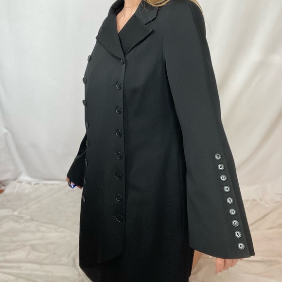 Vintage 90s Norma Kamali 18008 Kamali Wool Coat Dress - Picture 2 of 15